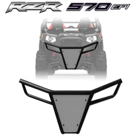 Utv-5373-001 50 Caliber Racing Rzr Front Bumper Skid Plate Led Tabs Black Frame Polaris 570 800 Xp900 Silver