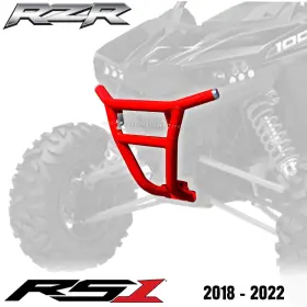 Utv-5374g-rs1 50 Caliber Racing Polaris Rs1 Rzr Tubular Steel Bumper Heavy Duty Usa Made Powdercoat Red