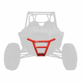 Utv-5374m-001 50 Caliber Racing Rzr Turbo S Tubular Steel Front Bumper Billet Caps Made In Usa Red Powdercoat