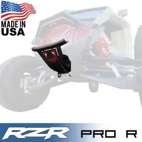 Utv-5382-001 50 Caliber Racing Rzr Pro R / Turbo Tubular Steel Front Bumper With Cal Skid Plate Black/ Red