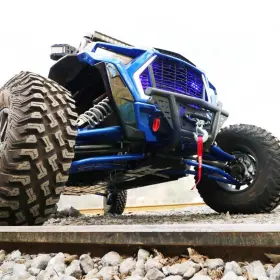 Def060-r Afx Motorsports Short Front Bumper With Winch Mount Polaris Rzr Turbo S 2019-2022 Red
