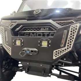Ajk Offroad Ajk-1-647-silver-1-300335 Cfmoto Uforce U10 Front Bumper With Cube Lights - Silver Accent