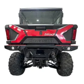 Ajk Offroad Ajk-1658-1300335-black Kawasaki Ridge Rear Bumper With Lights And Top Tread Black Plate