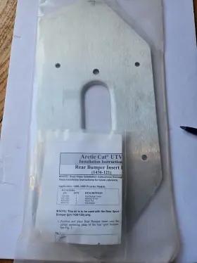 1436-121 Arctic Cat New Aluminum Rear Sport Bumper Insert Nos Oem R1s6