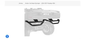 1436-609 Arctic Cat Prowler Hdx Rear Bumper Kit Black Utv