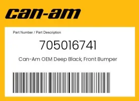 Can-am 705016741 Can-am Genuine Deep Black Front Bumper -