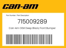 715009289 Can-am Genuine Deep Black Front Bumper -