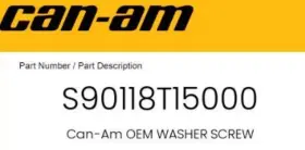 S90118t15000 Can-am Washer Screw