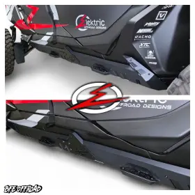 Rqrga0001 Elektric Offroad Volt Rocker Rock Guards Rails With Steps Can-am Maverick R Max