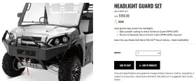 99994-1031 Kawasaki Mule Pro Dx/fx/fxr/fxt /1000 2018-2025 Front Headlight Guard