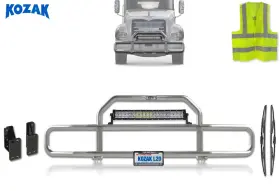 008-ss Kozak Grille Deer Moose Brush Bumper Guard Compatible With Mack Granite Gu713 2004