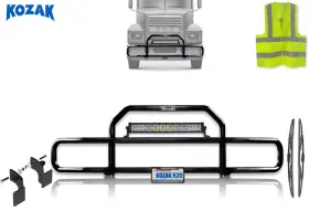G-004-bk Kozak Grille Deer Moose Brush Bumper Guard Compatible With Mack Ch Set-back 1999-2003
