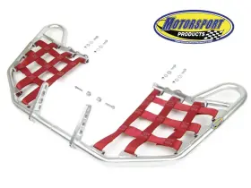 121-66-203-k Motorsport Products Suzuki Ltr450 Ltr 450 Quadracer Nerfbars Atv Nerf Bars Silver Bars/red Nets