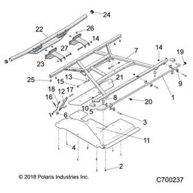 1023811-589 Polaris Weld-mnt Rear Bumper Org Ranger 1000 Crew Xp