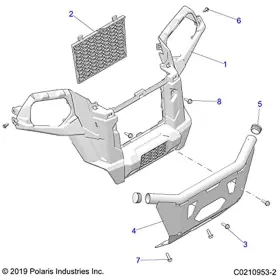 1024435-293 Polaris Weld-bumper Front Scrm I. Red