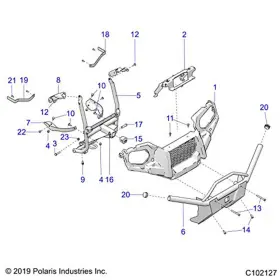 1025068-067 Polaris Weld-bumper Front Utility Blk