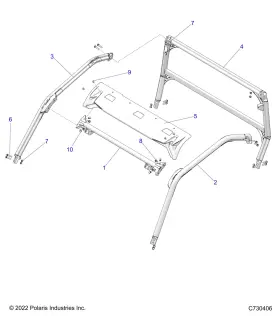 1025074-458 Polaris Front Rops Weld Right-hand Black From 1/1/2020