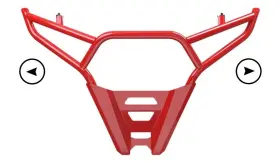 2884189-293 Polaris Rzr High Coverage Rear Bumper Pro Xp Indy Red