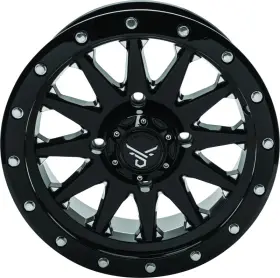 Quadboss 608562 Wagon 15x7 Aluminum Wheel - For 4 3 Offset Black Milled Finish