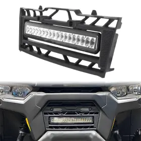 Shinjew Bas-cz800064 Front Bumper Mesh Grill With Led Light For Can-am Defender Hd7 Hd9 Hd5 Hd8 Hd10