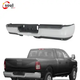 Ssf74943 Soulshelf Step Bumper For Ram 2500 2019-2024 Rear With Park Assist Chrome Without Fog Light Holes