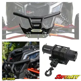 60-fb-ca-x3-001 Superatv.com Heavy Duty Front Winch Bumper W 6000 Lbs Can-am Maverick X3 2017
