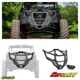 Fbg-ca-x3-003-00 Superatv.com Heavy Duty Front Bumper Hood Guard Can-am Maverick X3 All Models 2017