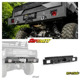 Fbg-k-krx-001-wn-60 Superatv Kawasaki Mule Pro Dx Dxt 1000 Fx Fxt Ranch Winch Ready Rear Bumper