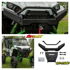 Fbg-k-trx4-003-00 Superatv Kawasaki Teryx 800 / S Teryx4 Heavy Duty Winch Ready Front Bumper