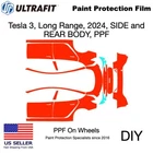 Tesla 3, 2024, Long Range, Pre-cut Kit Diy, Side And Rear Ppf, Gloss New. Price: $860.00.