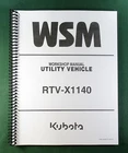 Kubota RTV-X1140 Workshop Manual: Full Color 417 Pages & Protective Covers! Brand. Price: $44.95.