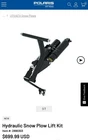 Hydraulic Snow Plow Lift Kit (brand New In Box). Price: $600.00.