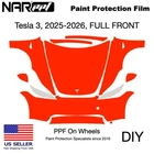 Tesla 3, 2024-2025, Longrange, Pre-cut Kit Diy, Full Front Ppf, Gloss New. Price: $379.00.