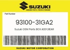 Suzuki Genuine Box Assy,rear 93100-31GA2 New. Price: $32.88.