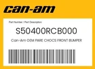 Can-am Genuine Pare Chocs Front Bumper S50400RCB000 New. Price: $207.49.