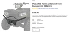 Polaris Sportsman 450 / 570 2014 2021 Farm & Ranch Front Bumper Kit Oem 2882301 Used. Price: $292.99.