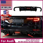 Rear Bumper Diffuser For Audi A4 B9 Sline S4 Sports 2016-2019 Spoiler Splitter New. Price: $138.98.